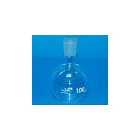 MATRAZ esferico fondo PLANO cuello CORTO vidrio borosilicato H-14/23 100ml