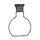 MATRAZ esferico fondo PLANO cuello CORTO vidrio borosilicato H-14/23 100ml