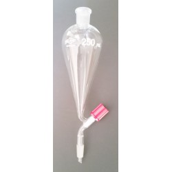 EMBUDO conico para decantacion con macho inferior M-29/32 y llave punzon H-29/32 1000ml