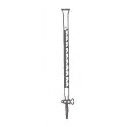 BURETA Graduada 1/5 con llave de vidrio recta CON Franja Clase A Capacidad 100ml