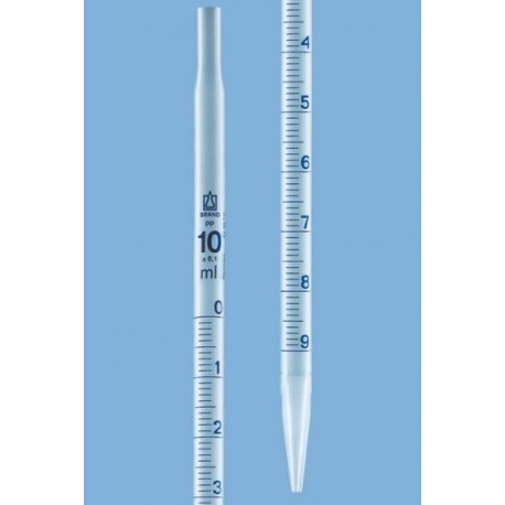 PIPETA GRADUADA, PP 10 ML:0,1 ML, DIA EXT. DE ASP. 10 MM