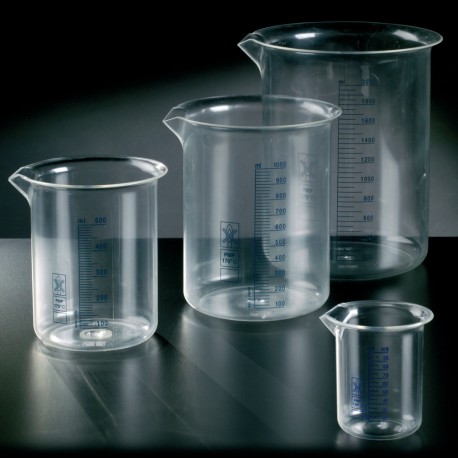 Vaso de precipitados graduado en color azul material TPX 1000ml
