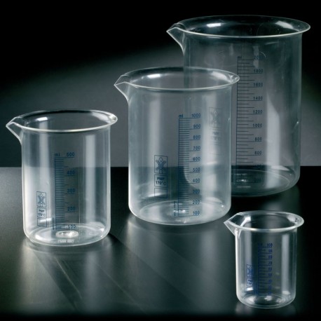 Vaso de precipitados graduado en color azul material TPX 100ml