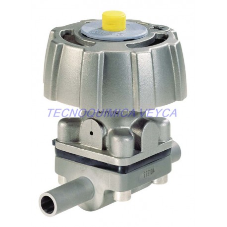 Válvula de Membrana 2 Vías accionamiento manual cuerpo Inox Tipo 3233 CLAMP 50.5 DN25 EPDM