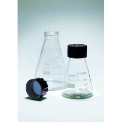 Matraz Erlenmeyer con rosca DIN graduado con tapa de plastico 250ml