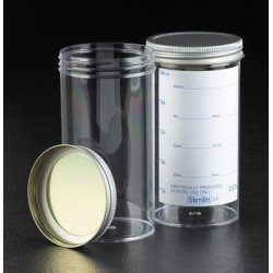 Contenedor Poliestireno con tapón de sello de flujo capacidad 250ml pack 50ud