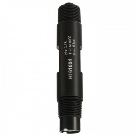 Electrodo amplificado pH membrana plana, sensor temp., cuerpo plástico, altas temp, 5m, conector BNC