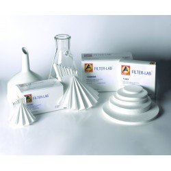 PAPEL FILTRO ANALISIS CUALITATIVO ref. 1300/80 PLEGADO Ø200mm DIAMETRO 100ud