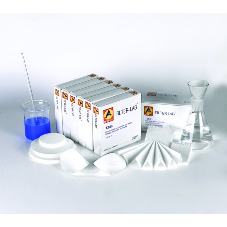 PAPEL FILTRO ANALISIS CUALITATIVO ref. 1254 PLEGADO Ø240mm DIAMETRO 100ud