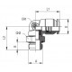 Racord Giratorio Codo Cilíndrico Macho BSP Orientable Latón niquelado Ø6  1/4 Ref Aignep 57116 6 1/4