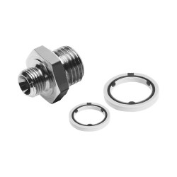 Empalme boquilla Doble Serie E con anillo de sellado G1/8'NPT G1/4'NPT Ref. E-1/8-1/4-MS