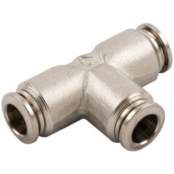 Racord Intermedio Te Igual Latón niquelado Ø10mm Ref. Aignep 57230 10