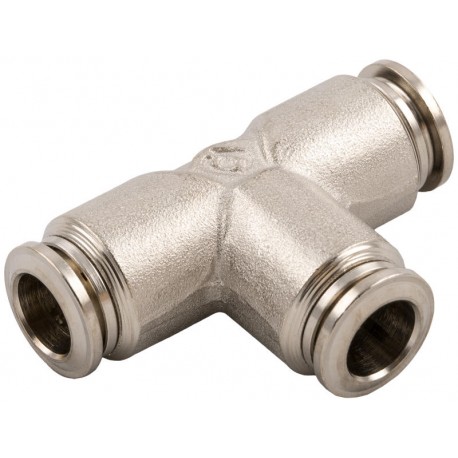 Racord Intermedio Te Igual Latón niquelado Ø10mm Ref. Aignep 57230 10
