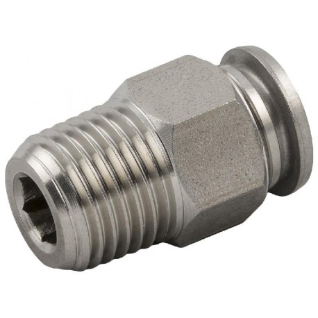 Racord recto Macho BSP Cónica Acero INOX Ø4  1/8 Ref. AIGNEP 60000 4 1/8