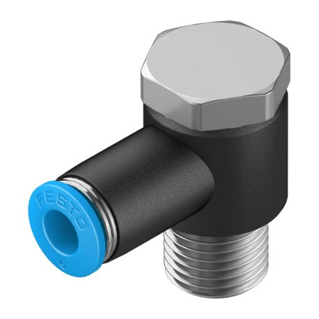 Racord rápido roscado Acodado en L orientable rosca exterior con hexágono exterior Ref. QSLV-1/4-6