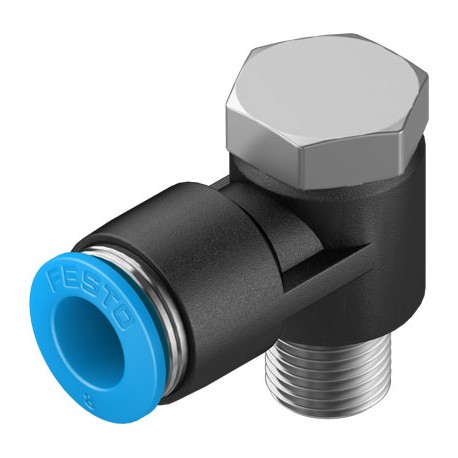Racord rápido roscado Acodado en L orientable rosca exterior con hexágono exterior Ref. QSLV-1/8-8