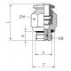 RACOR RECTO MACHO CILINDRICO C/ TORICA 4 M6X1