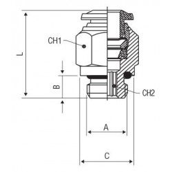 RACOR RECTO MACHO CILINDRICO C/ TORICA 4 M6X1