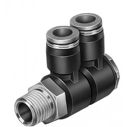 Racord rápido roscado Quick Star Distribuidor múltiple orientable DOBLE Ref. QSLV2-1/8-6