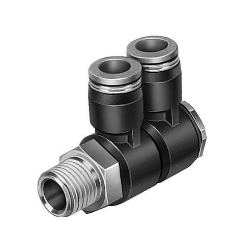 Racord rápido roscado Quick Star Distribuidor múltiple orientable DOBLE Ref. QSLV2-1/8-6