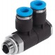 Racord rápido roscado Quick Star Distribuidor múltiple orientable DOBLE Ref. QSLV2-G1/4-6