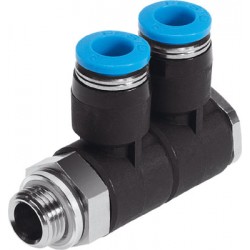 Racord rápido roscado Quick Star Distribuidor múltiple orientable DOBLE Ref. QSLV2-G1/4-6