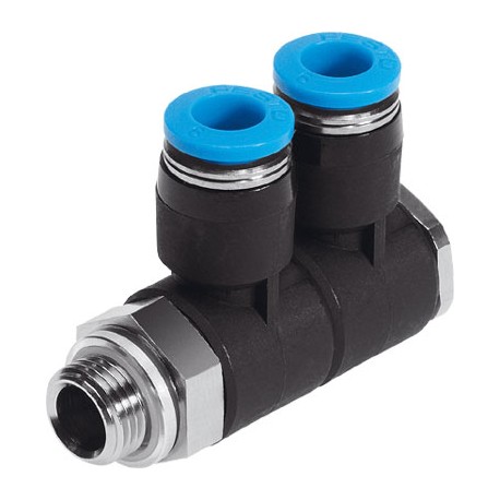 Racord rápido roscado Quick Star Distribuidor múltiple orientable DOBLE Ref. QSLV2-G1/4-6