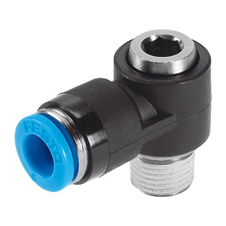 Racord rápido roscado Acodado en L orientable rosca exterior con hexágono interior  QSLV-3/8-12-I