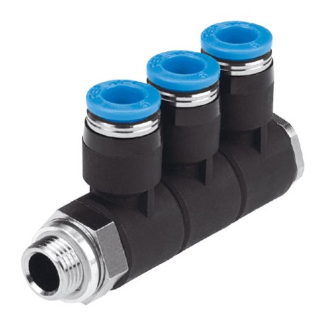 Racord rápido roscado Quick Star Distribuidor múltiple orientable TRIPLE Ref. QSLV3-1/4-6