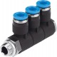 Racord rápido roscado Quick Star Distribuidor múltiple orientable TRIPLE Ref. QSLV3-3/8-10