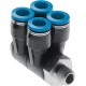 Racord rápido roscado Quick Star Distribuidor múltiple orientable CUÁDRUPLE Ref. QSLV4-1/2-12