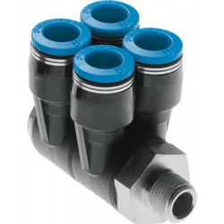 Racord rápido roscado Quick Star Distribuidor múltiple orientable CUÁDRUPLE Ref. QSLV4-1/2-12