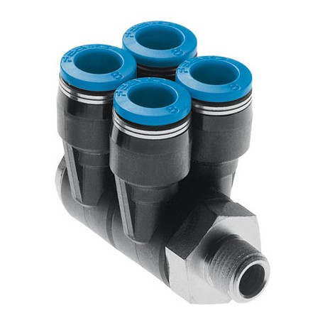 Racord rápido roscado Quick Star Distribuidor múltiple orientable CUÁDRUPLE Ref. QSLV4-1/2-12