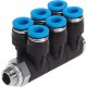 Racord rápido roscado Quick Star Distribuidor múltiple orientable SÉXTUPLE Ref. QSLV6-G1/4-6