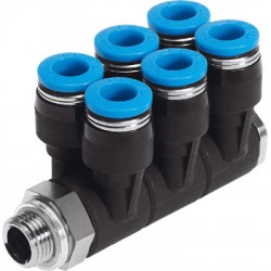 Racord rápido roscado Quick Star Distribuidor múltiple orientable SÉXTUPLE Ref. QSLV6-G1/4-6