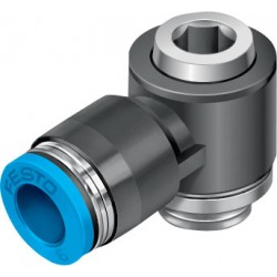Racord rápido roscado Acodado en L orientable rosca exterior con hexágono interior  QSLV-G1/8-8-I