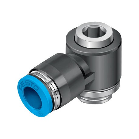 Racord rápido roscado Acodado en L orientable rosca exterior con hexágono interior  QSLV-G3/8-12-I