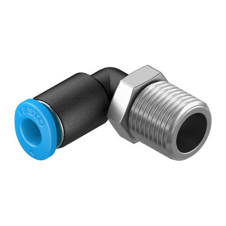 Racord rápido roscado en L Cónico orientable rosca exterior con hexágono exterior QSML-B-1/8-4-20