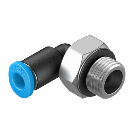 Racord rápido roscado en L Cilíndrico orientable rosca exterior con hexágono exterior QSML-G1/8-4