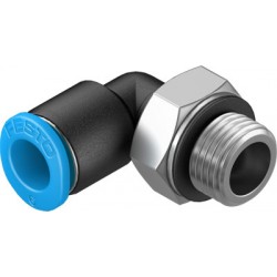 Racord rápido roscado en L Cilíndrico orientable rosca exterior con hexágono exterior QSML-G1/8-6