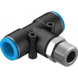 Racord Rápido en T Orientable Rosca Exterior con Hexágono Exterior Ref. FESTO QST-1/2-16