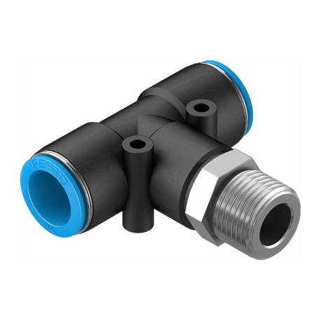 Racord Rápido en T Orientable Rosca Exterior con Hexágono Exterior Ref. FESTO QST-1/2-16