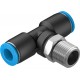 Racord Rápido en T Orientable Rosca Exterior con Hexágono Exterior Ref. FESTO QST-1/4-8