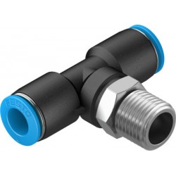 Racord Rápido en T Orientable Rosca Exterior con Hexágono Exterior Ref. FESTO QST-1/4-8