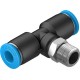 Racord Rápido en T Orientable Rosca Exterior con Hexágono Exterior Ref. FESTO QST-1/8-6