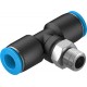 Racord Rápido en T Orientable Rosca Exterior con Hexágono Exterior Ref. FESTO QST-1/8-8