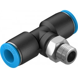 Racord Rápido en T Orientable Rosca Exterior con Hexágono Exterior Ref. FESTO QST-1/8-8
