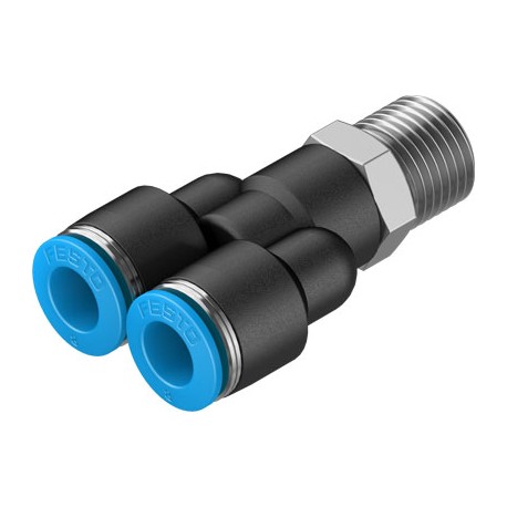 Racord Rápido Roscado en Y Orientable Rosca Exterior con Hexágono Exterior Ref. FESTO QSY-1/4-8