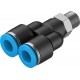 Racord Rápido Roscado en Y Orientable Rosca Exterior con Hexágono Exterior Ref. FESTO QSY-1/8-8