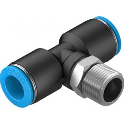 Racord Rápido en T Orientable Rosca Exterior con Hexágono Exterior Ref. FESTO QST-3/8-12